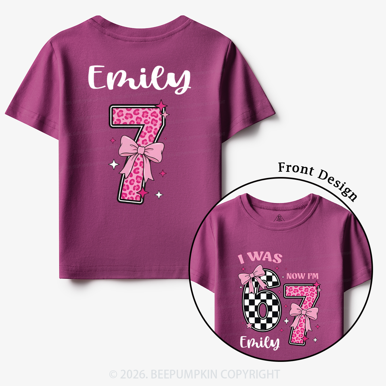 I Was 6 Now I'm 7 Girls Birthday Toddler&Kid's Tees