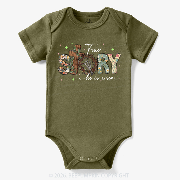 True Story He Is Risen Retro Easter Bodysuit