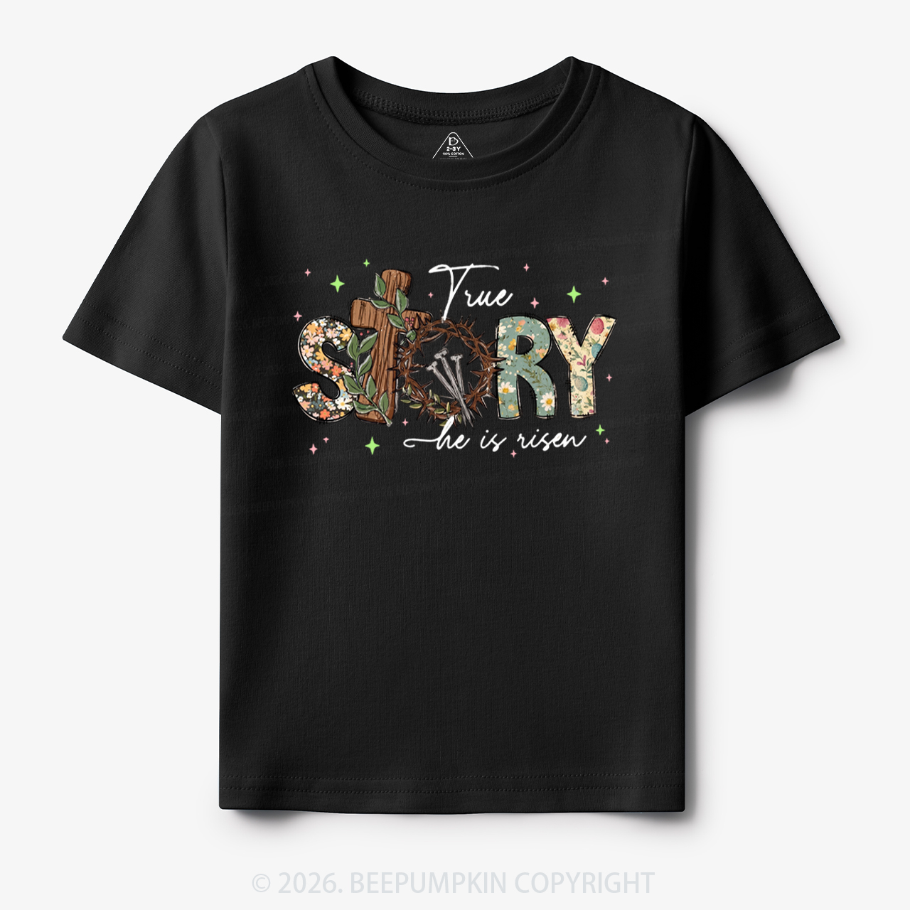 True Story He Is Risen Retro Easter Toddler&Kid's Tees