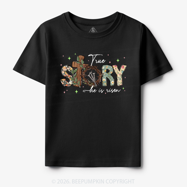 True Story He Is Risen Retro Easter Toddler&Kid's Tees