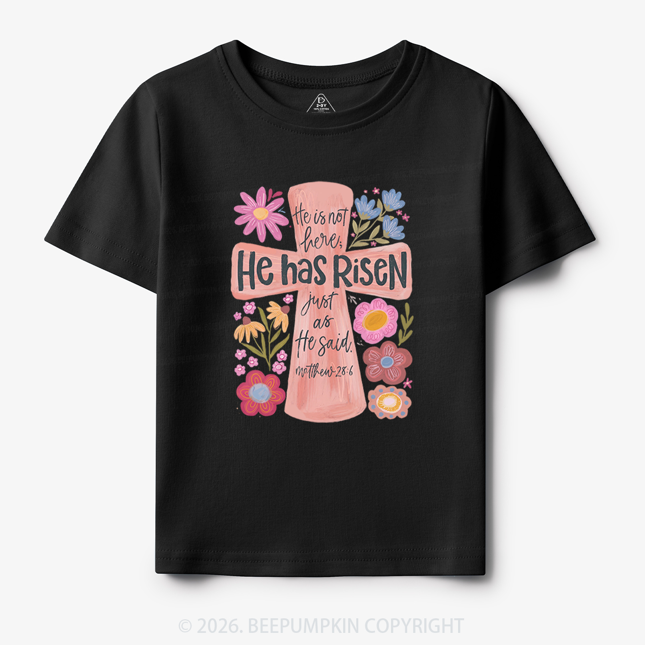 He Has Risen Christian Resurrection day Toddler&Kid's Tees