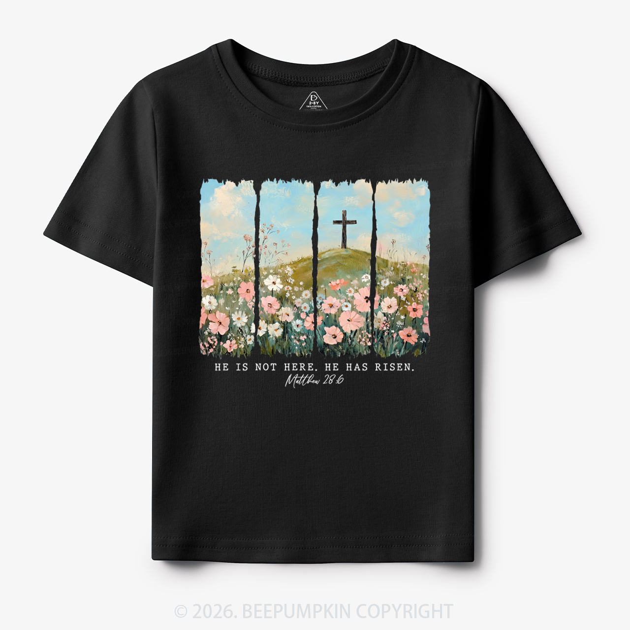 He is Risen Wildflower Spring Easter Toddler&Kid's Tees