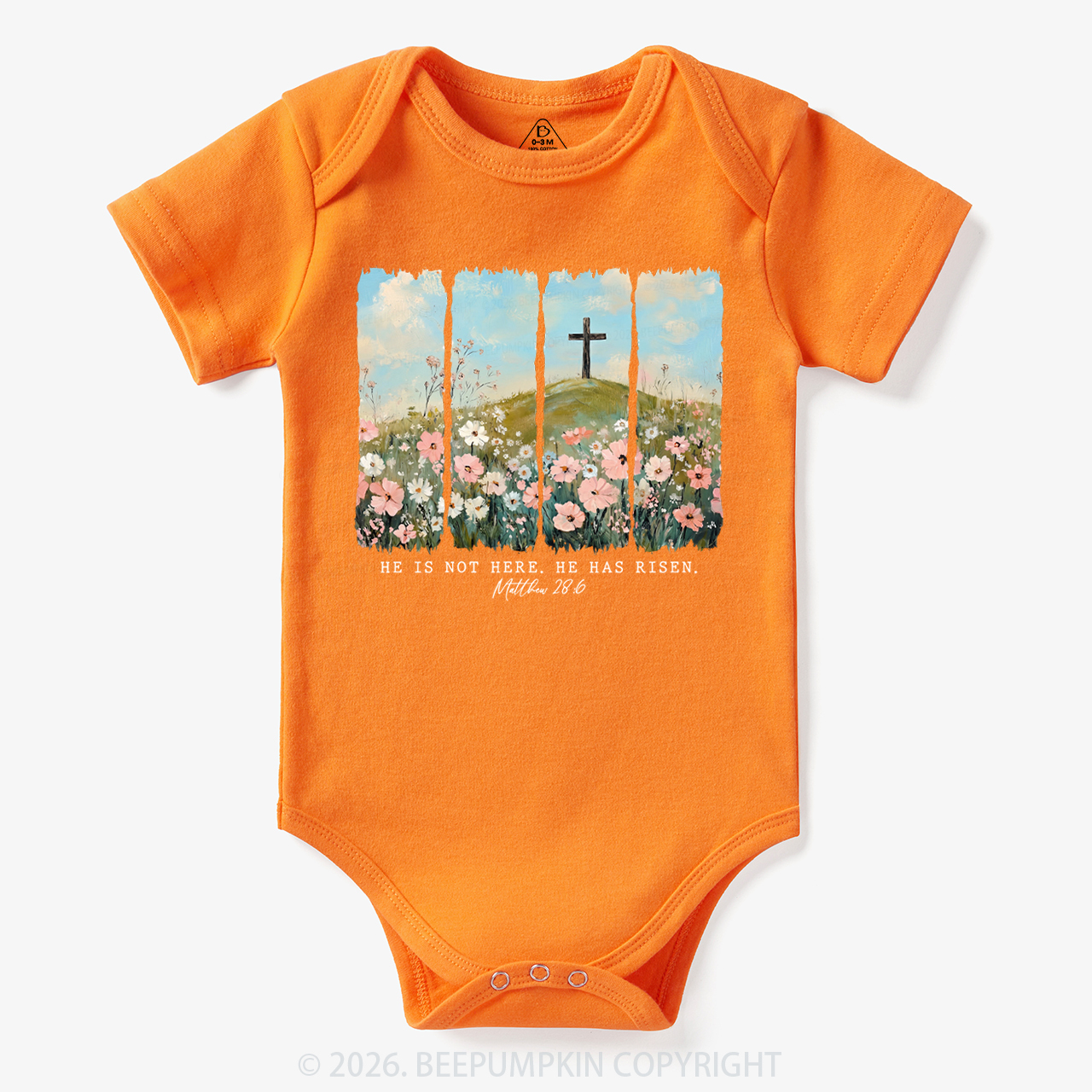 He is Risen Wildflower Spring Easter Bodysuit