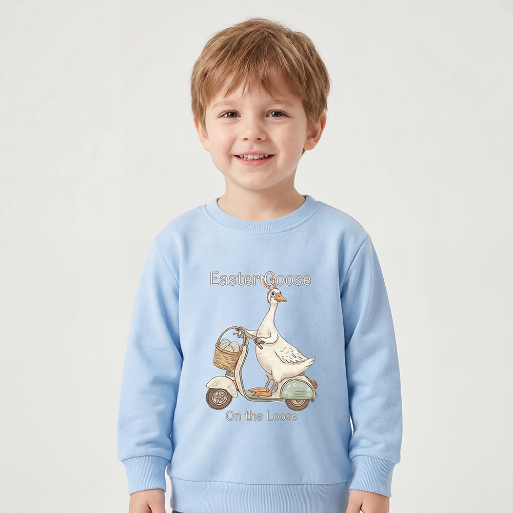 Easter Silly Goose Holiday Meme Kid's Sweatshirt