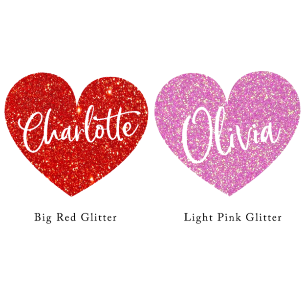 Personalized Valentine Glitter Name Toddler&Kids Tees Beepumpkin