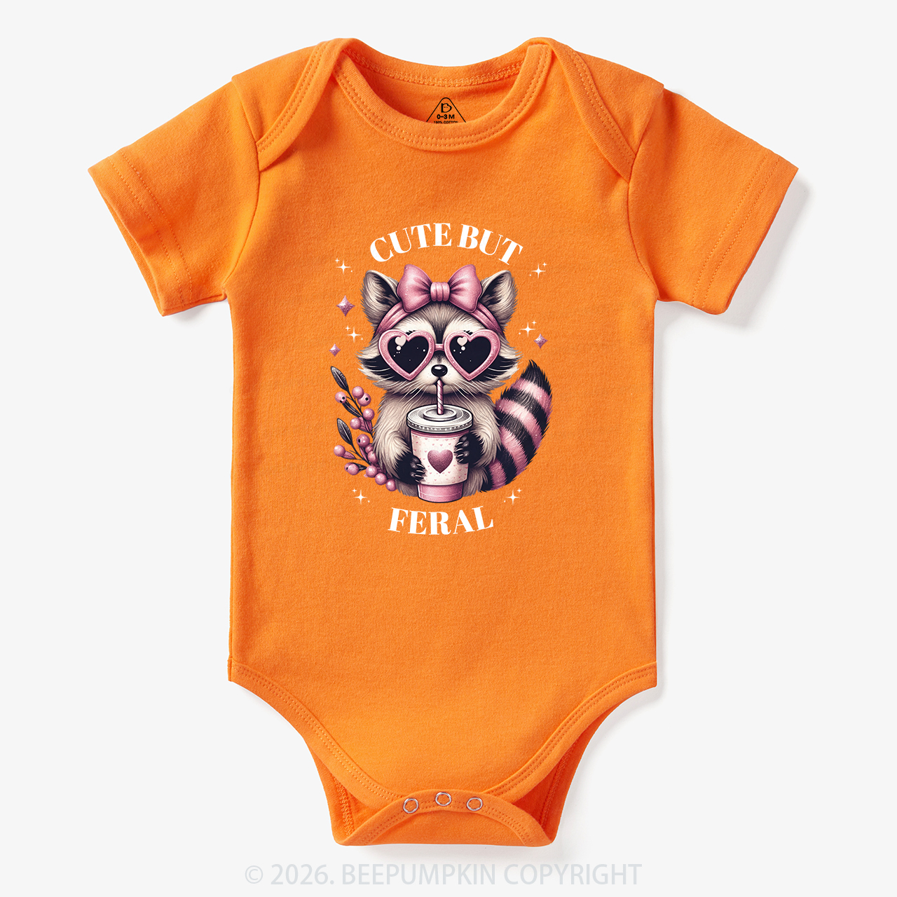 Cute But Feral Funny Raccoon Bodysuit
