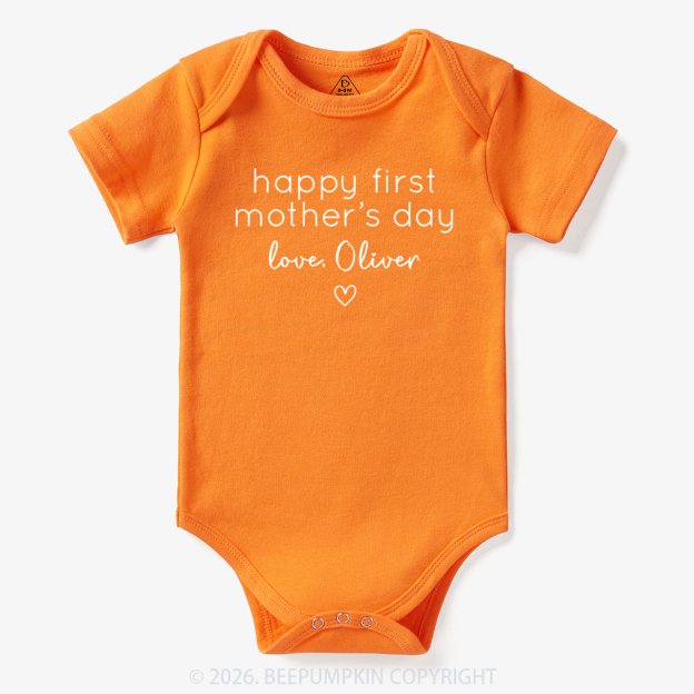 Personalised Retro Happy First Mother's Day Bodysuit