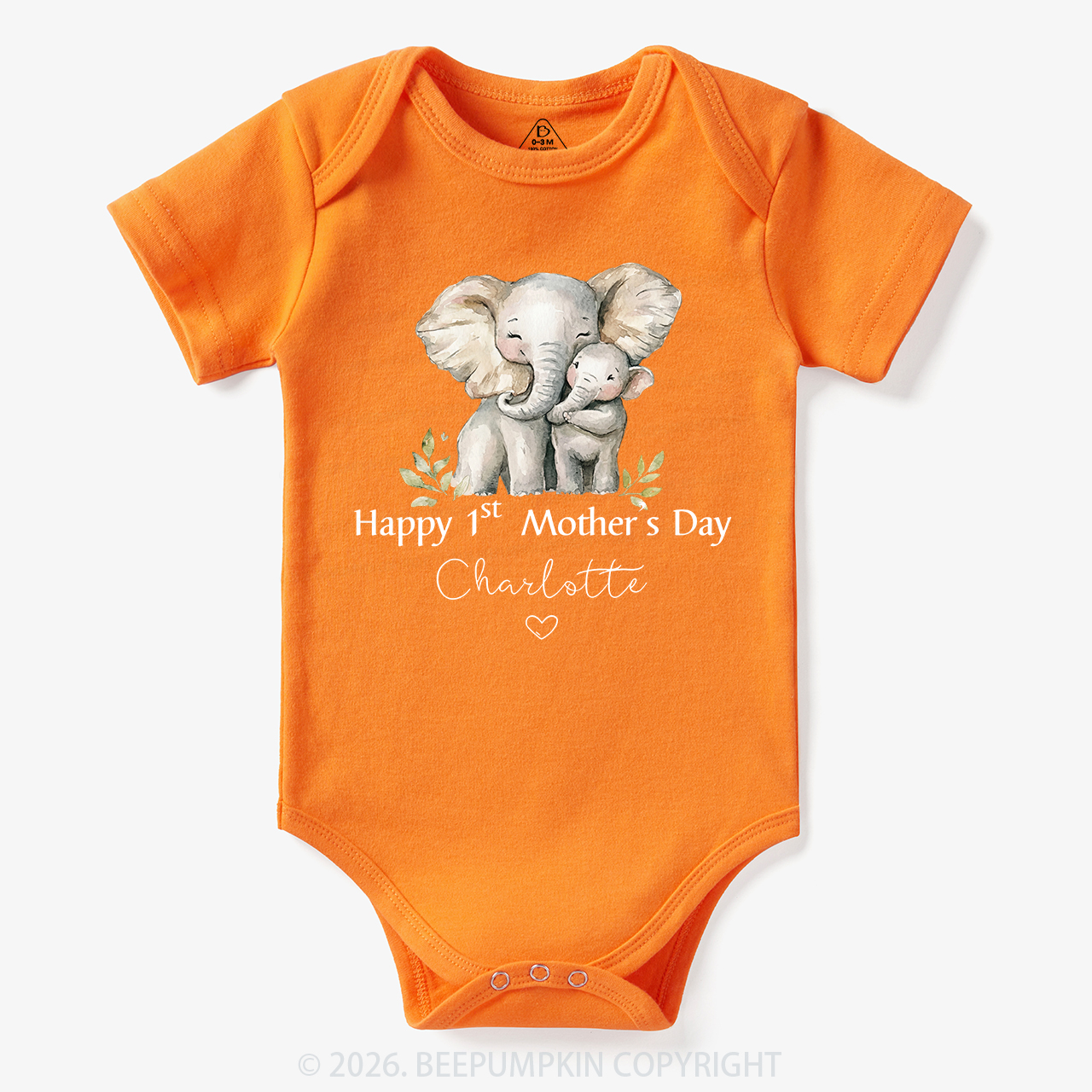 Personalized Happy Cute 1st Mother's Day Bodysuit