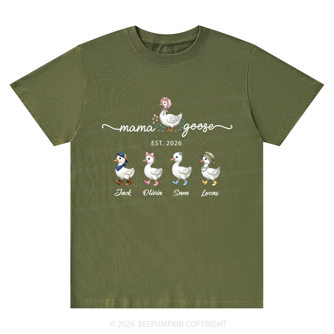Personalized Mama Kids Names T-Shirts