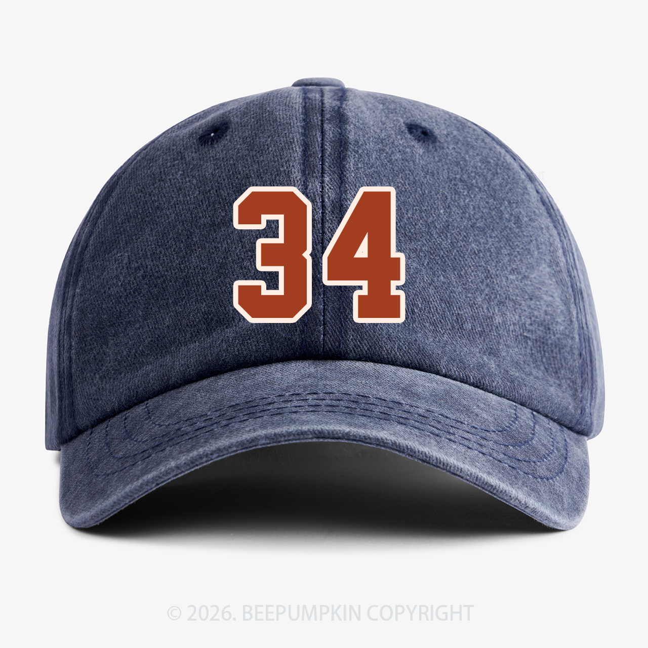 Personalized Number Washed Baseball Cap For Kids