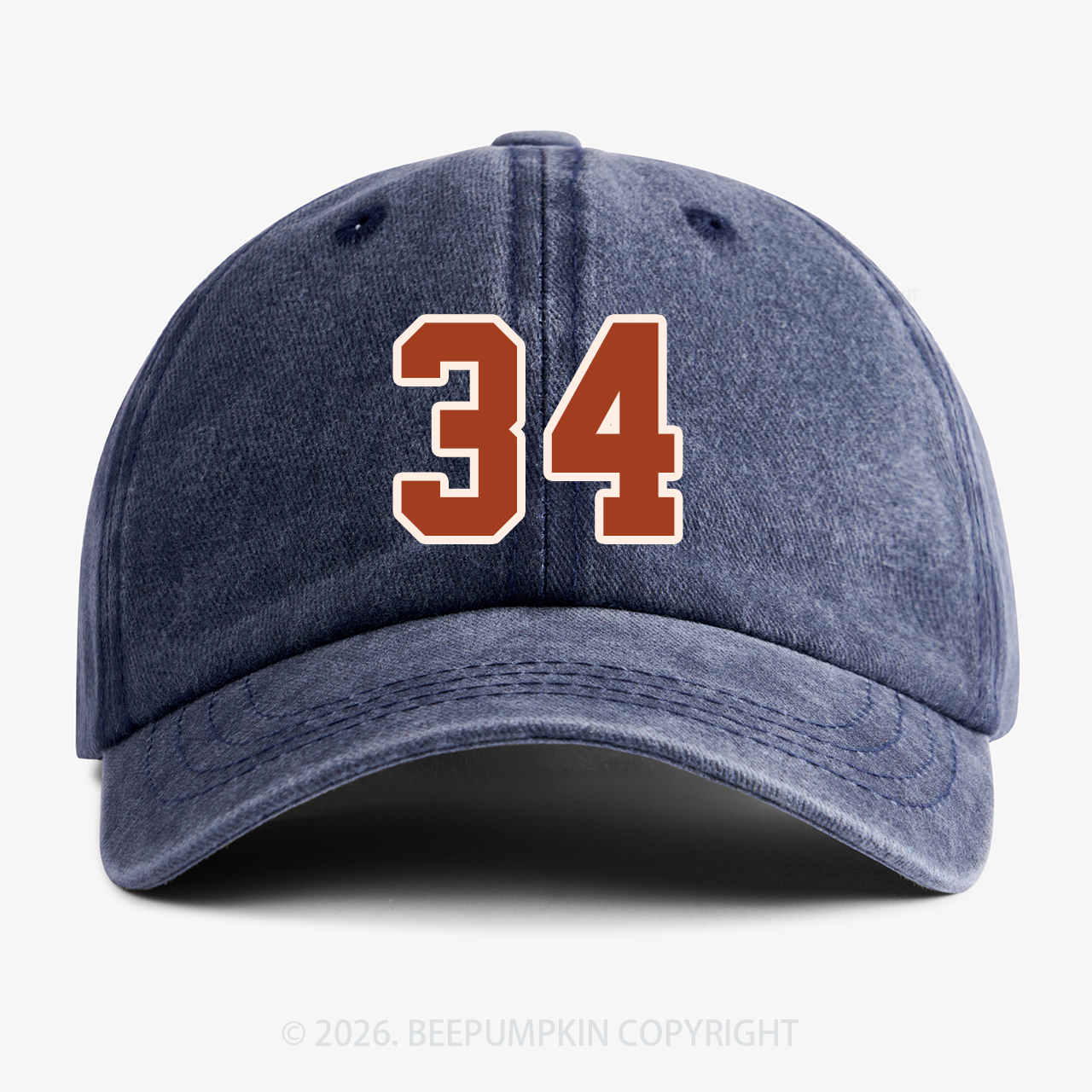 Personalized Number Washed Baseball Cap For Kids