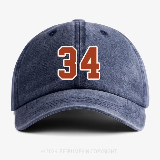 Personalized Number Washed Baseball Cap For Kids