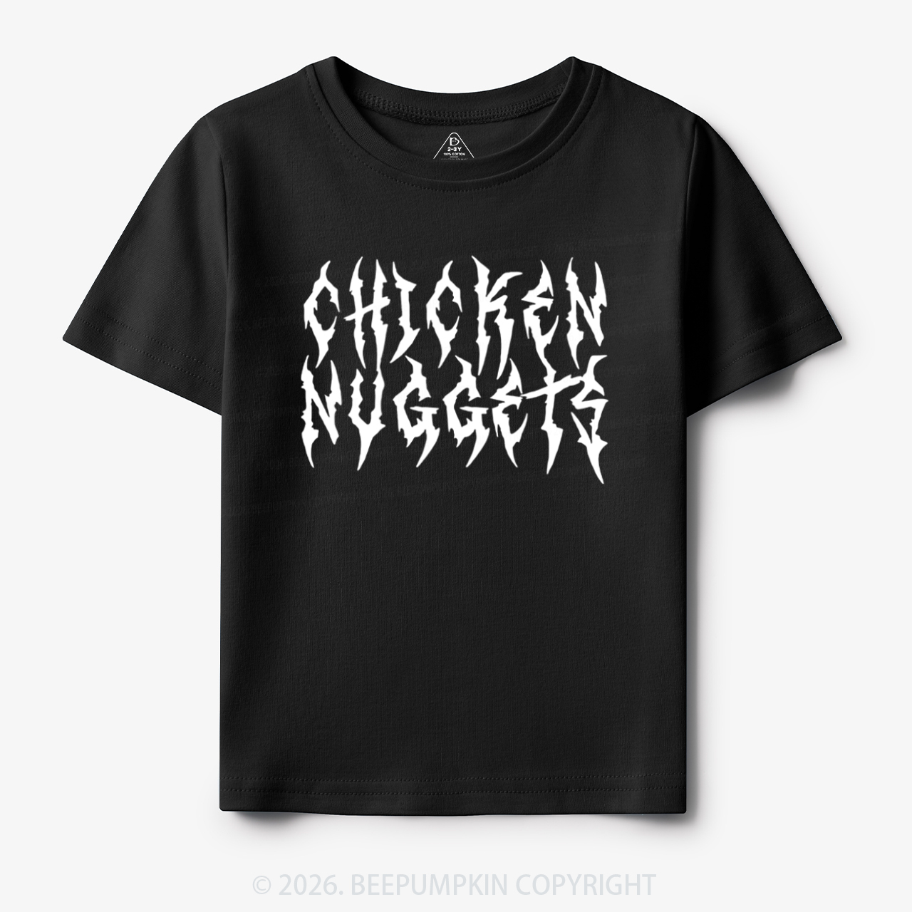 Chicken Nuggets Heavy Metal Font Toddler&Kid's Tees
