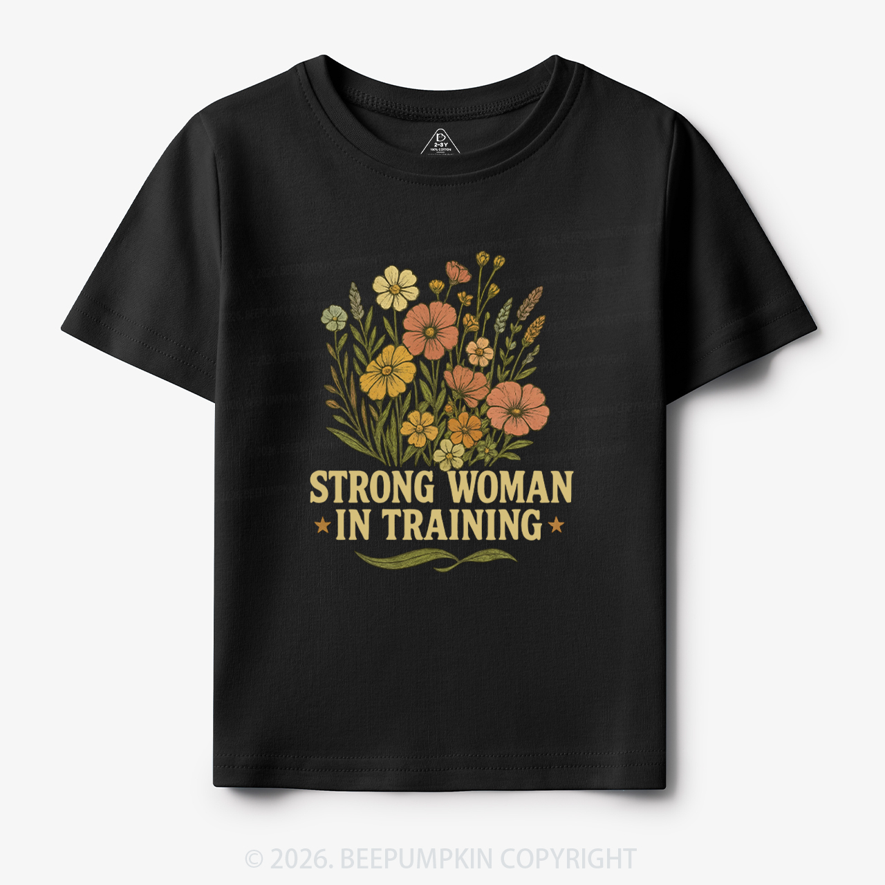 Strong Woman In Training Floral Toddler&Kid's Tees