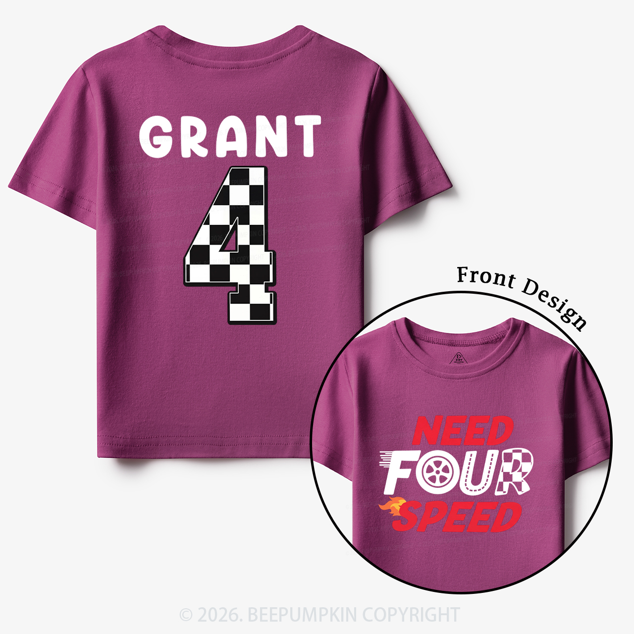 Personalized Racecar Birthday Toddler&Kid's Tees