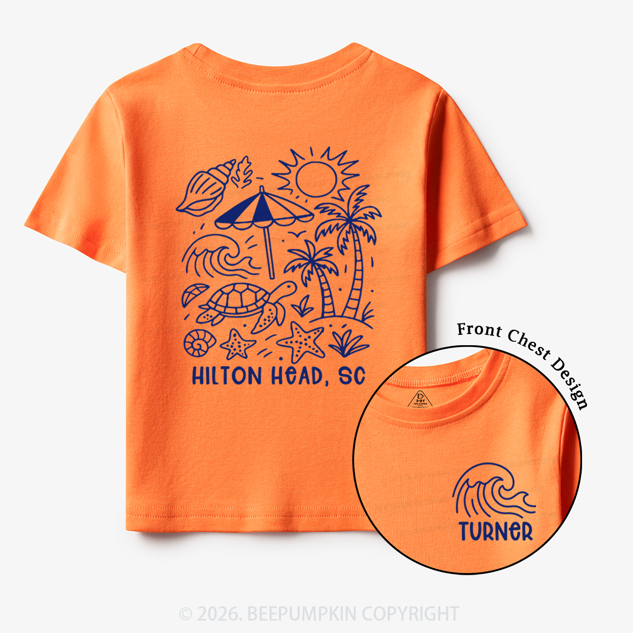 Personalized Name Summer Beach Toddler&Kid's Tees