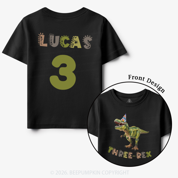 Personalized Dinosaur Birthday Party Toddler&Kid's Tees