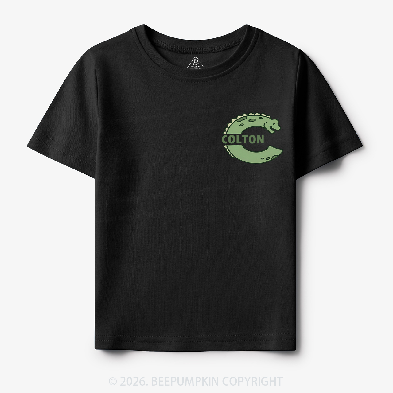 Personalized Cute Dinosaur Initial With Name Toddler&Kid's Tees