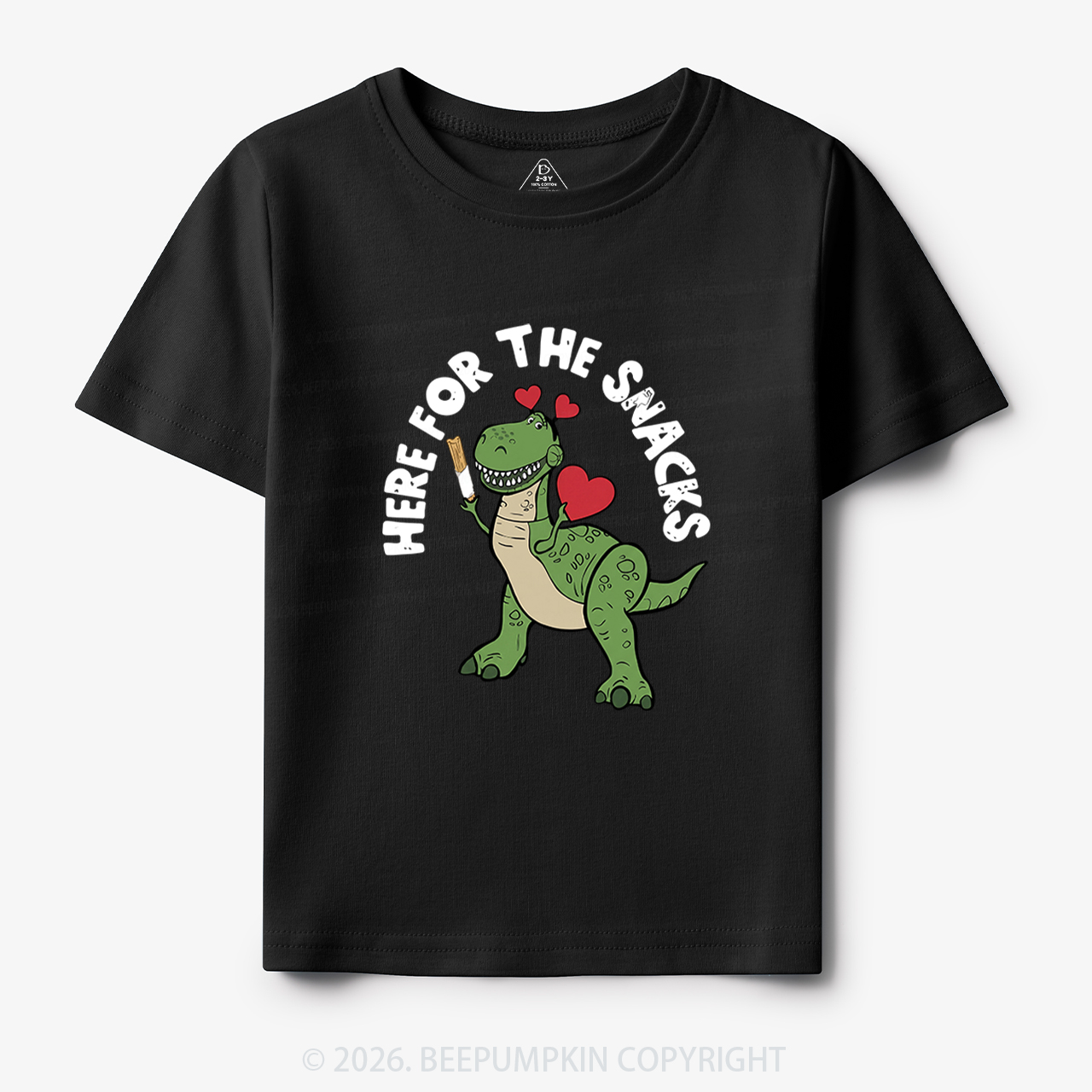 Here For The Snacks Funny Dinosaur Toddler&Kid's Tees