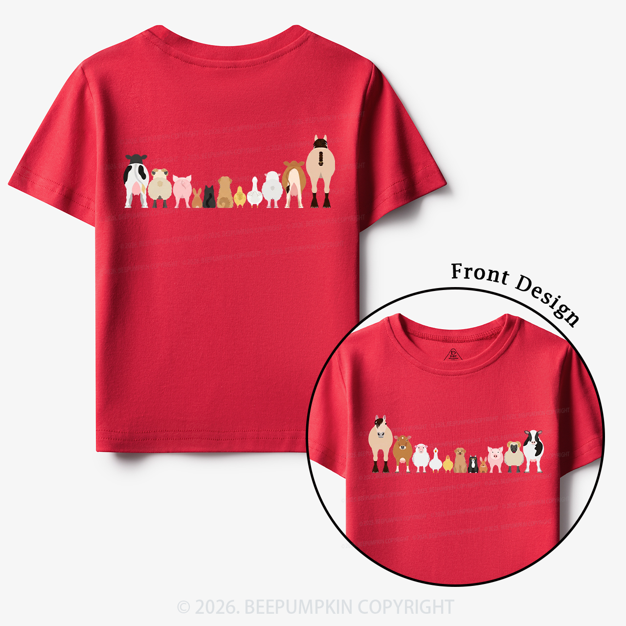 Cute Farm Animals Toddler&Kid's Tees