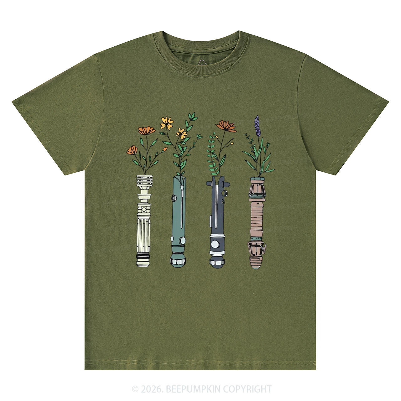 Floral Lightsaber Galaxy T-Shirts