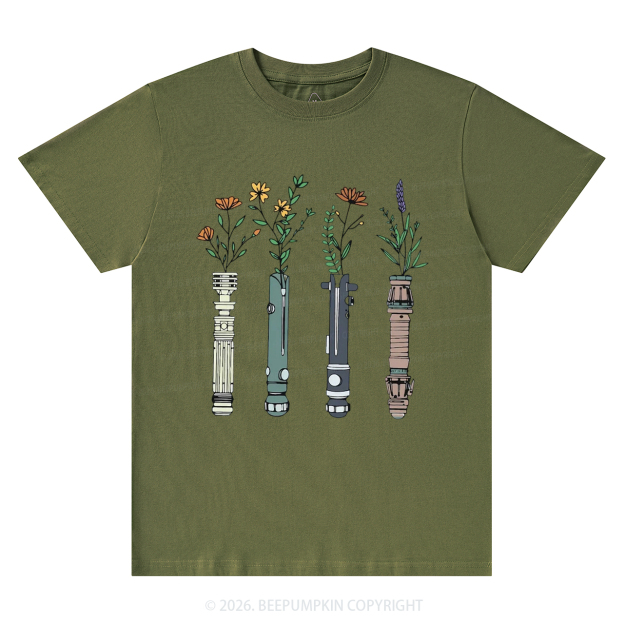 Floral Lightsaber Galaxy T-Shirts