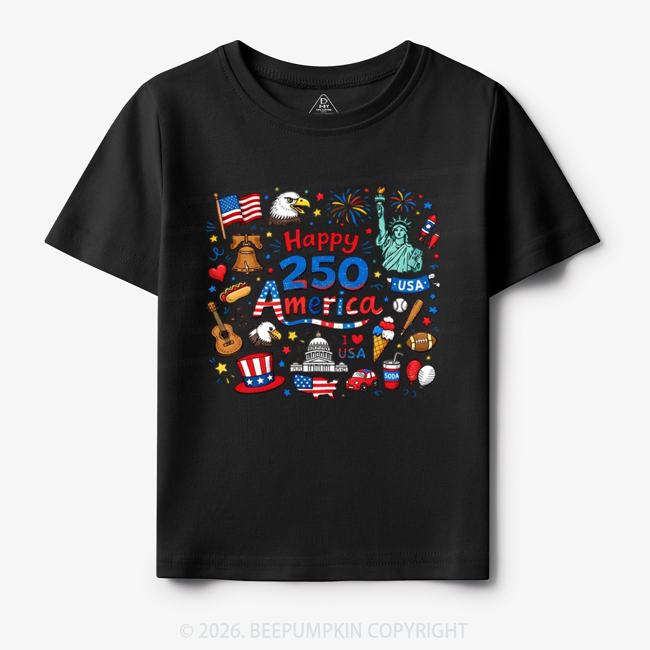 Happy 250 America Toddler&Kid's Tees