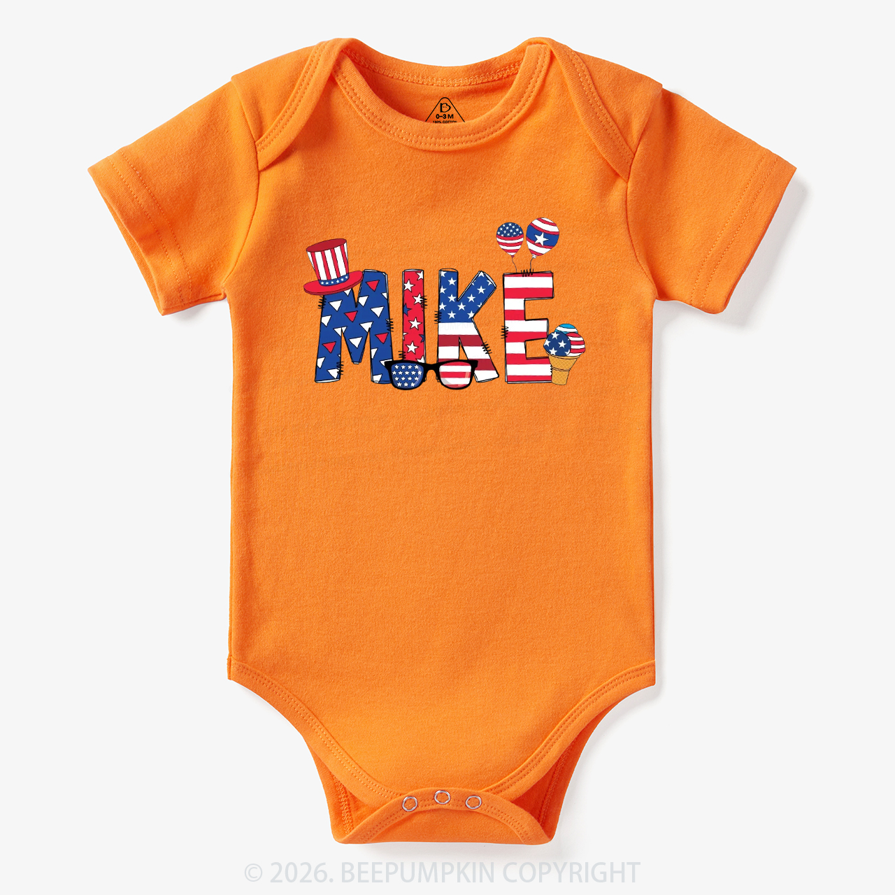 Personalized 4th Of July USA Patriotic Bodysuit