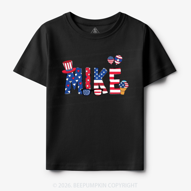 Personalized 4th Of July USA Patriotic Toddler&Kid's Tees