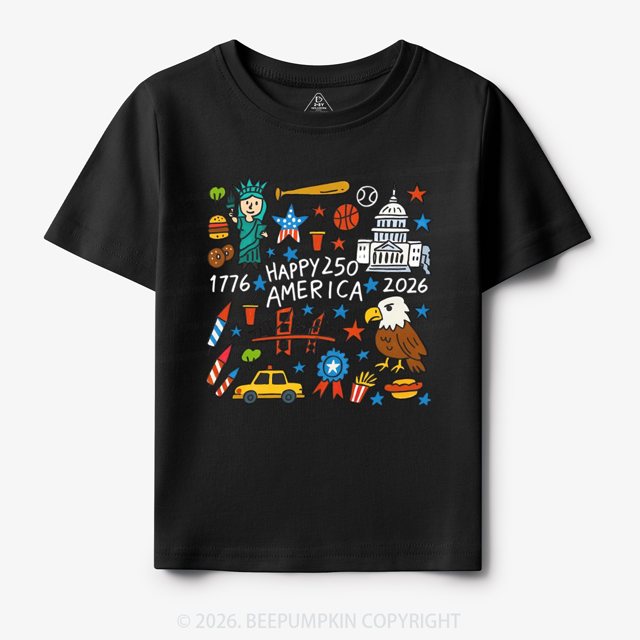 Happy 250 America 1776-2026 Toddler&Kid's Tees