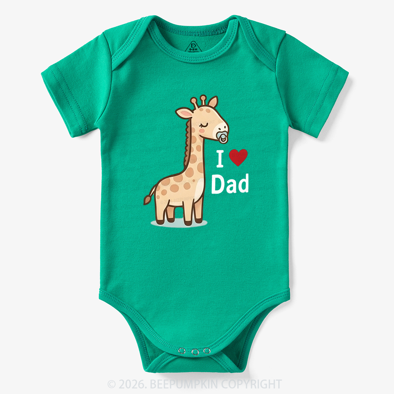 I Love Mom and Dad Giraffe Bodysuit