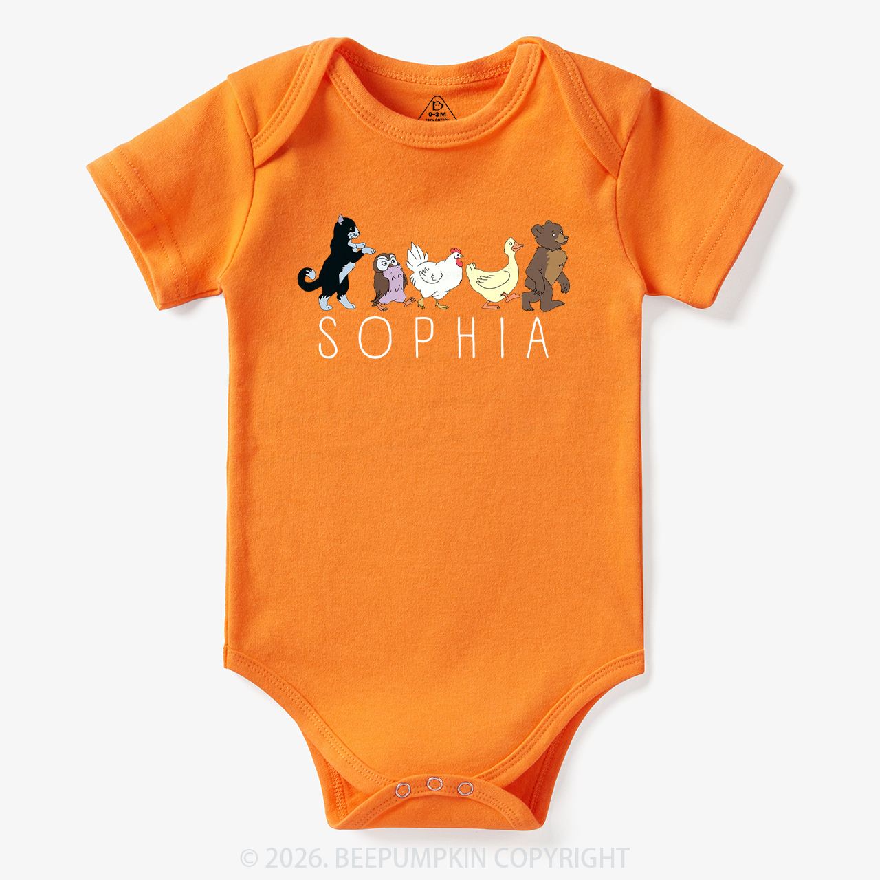 Personalized Cute Animal Friends Bodysuit