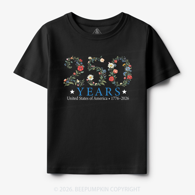 USA 250th Anniversary Floral Toddler&Kid's Tees