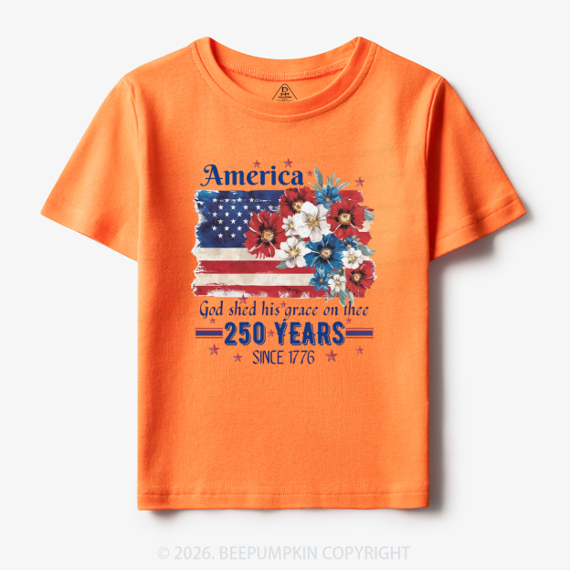 America 250 Years Flag Floral Toddler&Kid's Tees