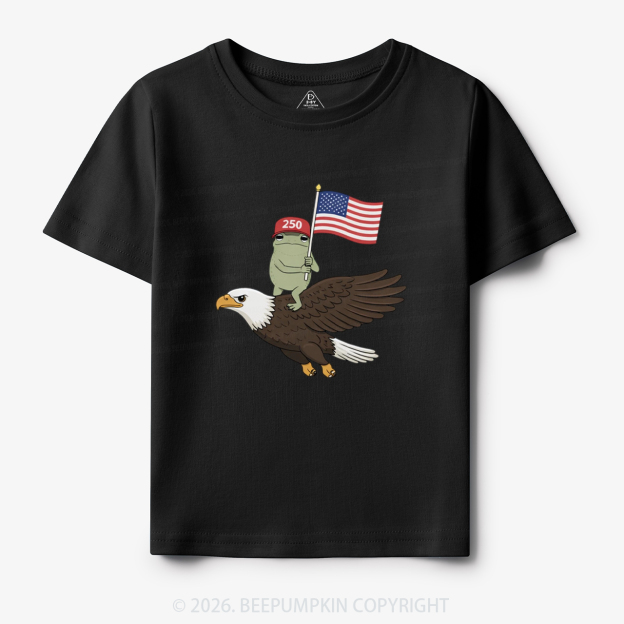 Americas 250th Birthday Funny Frog Toddler&Kid's Tees