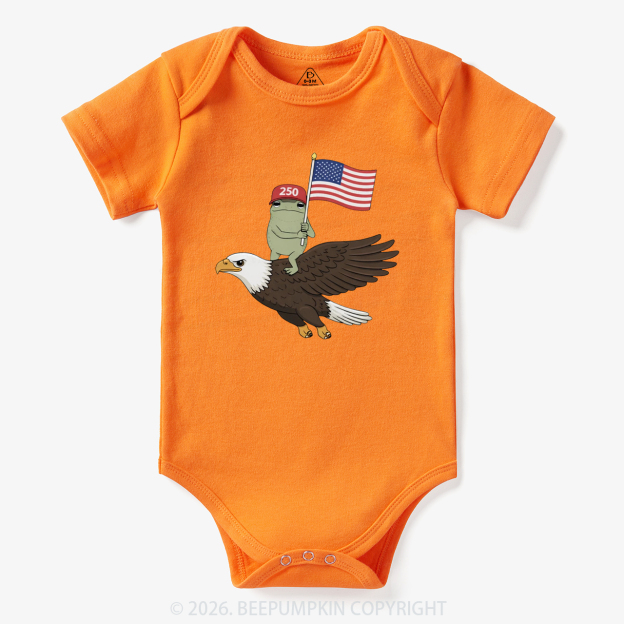 Americas 250th Birthday Funny Frog Bodysuit