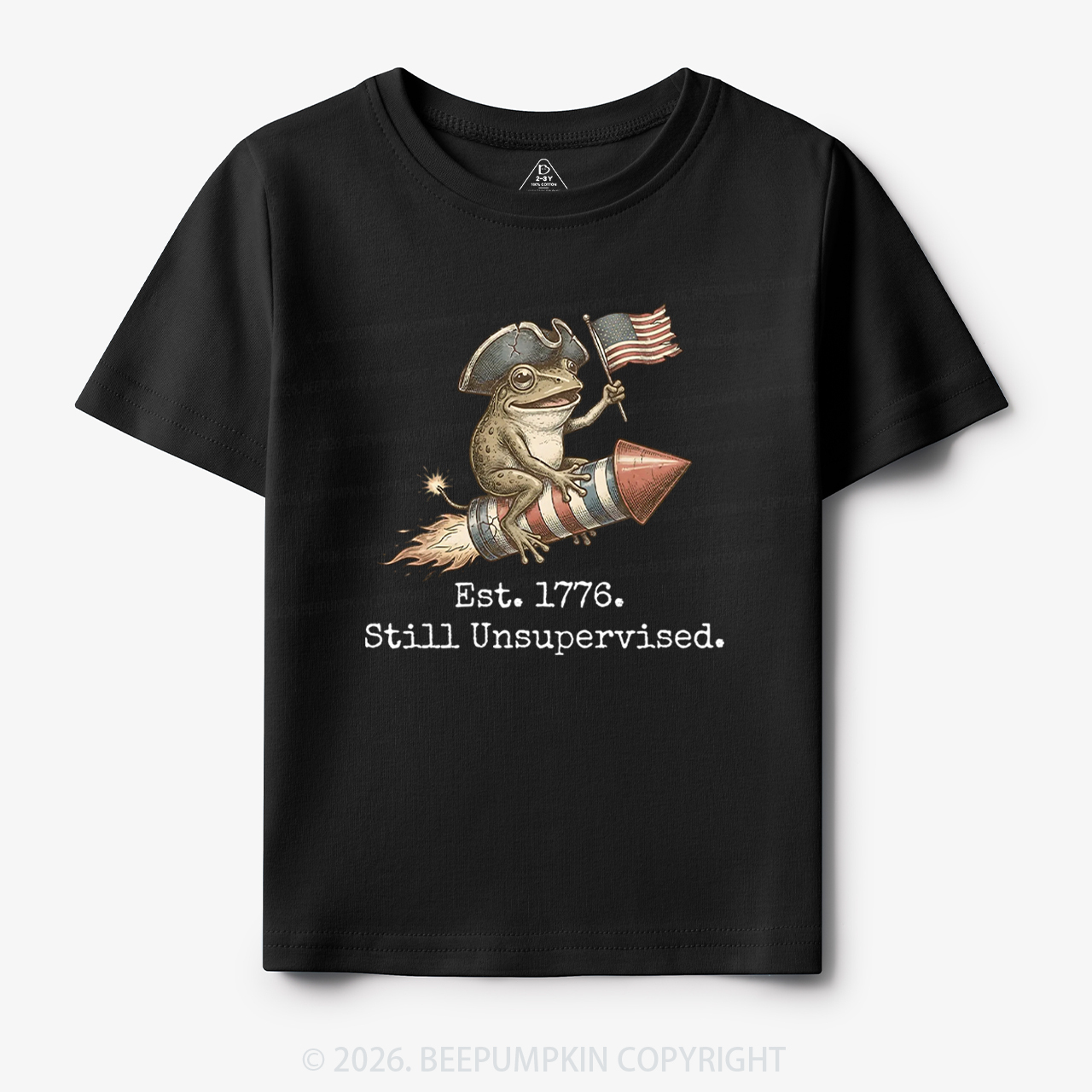 Est 1776 Funny Frog American 250th Anniversary Toddler&Kid's Tees