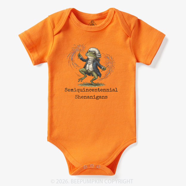 American 250th Anniversary Funny Frog Retro Bodysuit