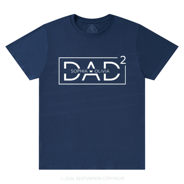 Personalized Dad Squared With Kids Names T-Shirts