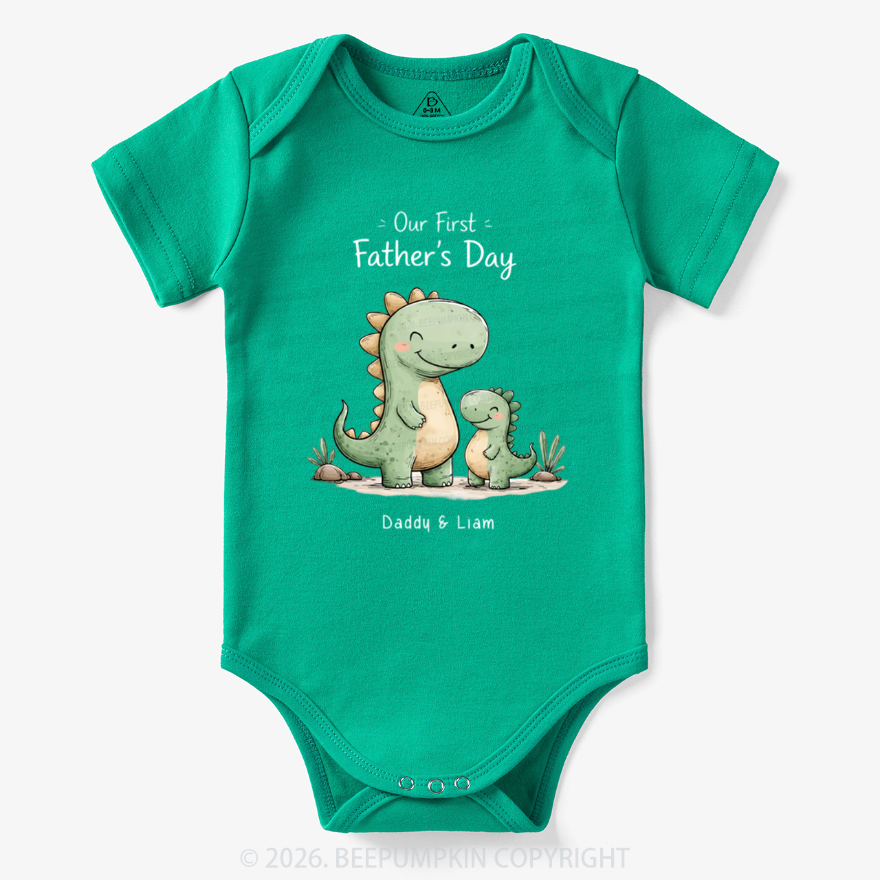 Personalized First Father's Day Dinosaur Bodysuit