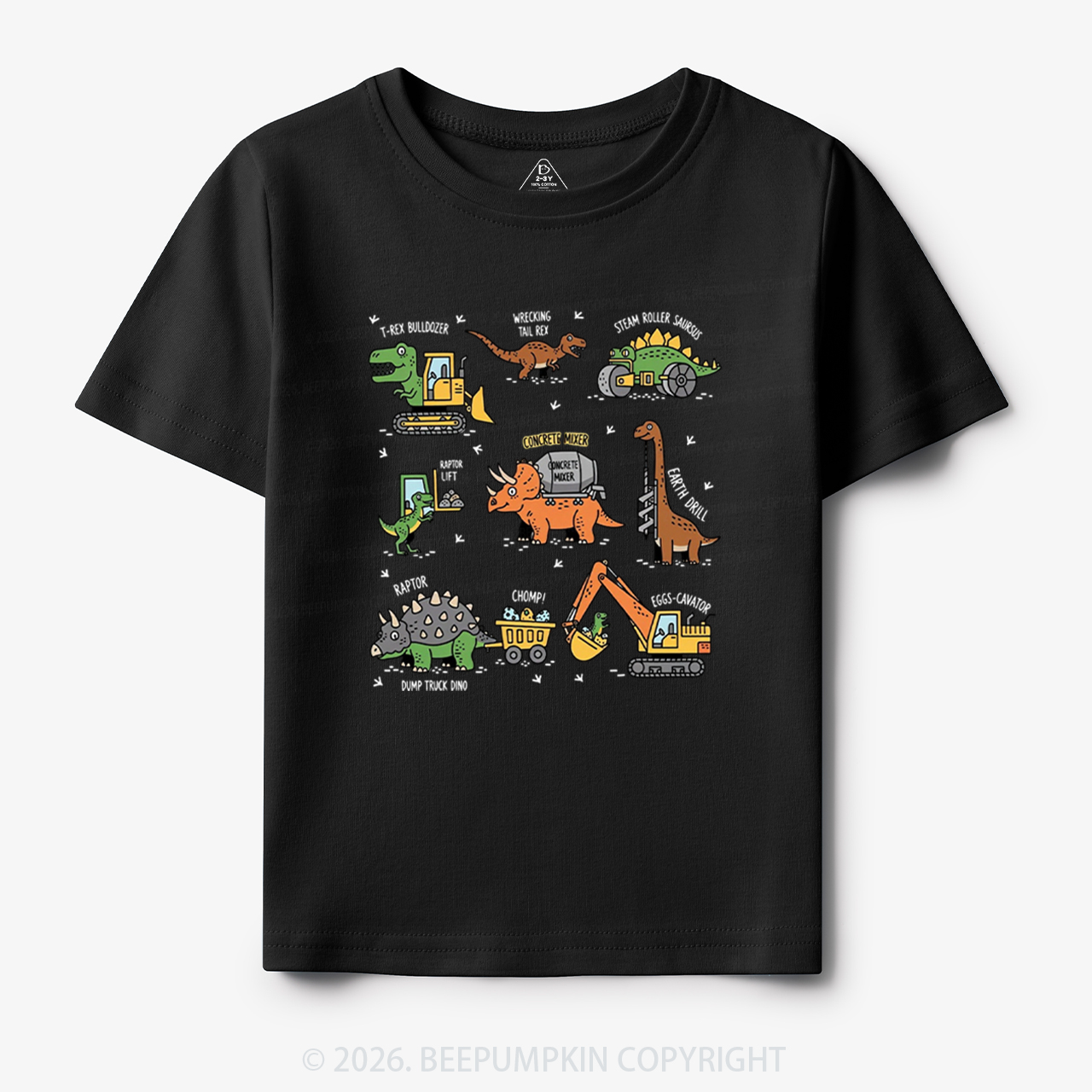 Dinosaur Construction Truck Toddler&Kid's Tees