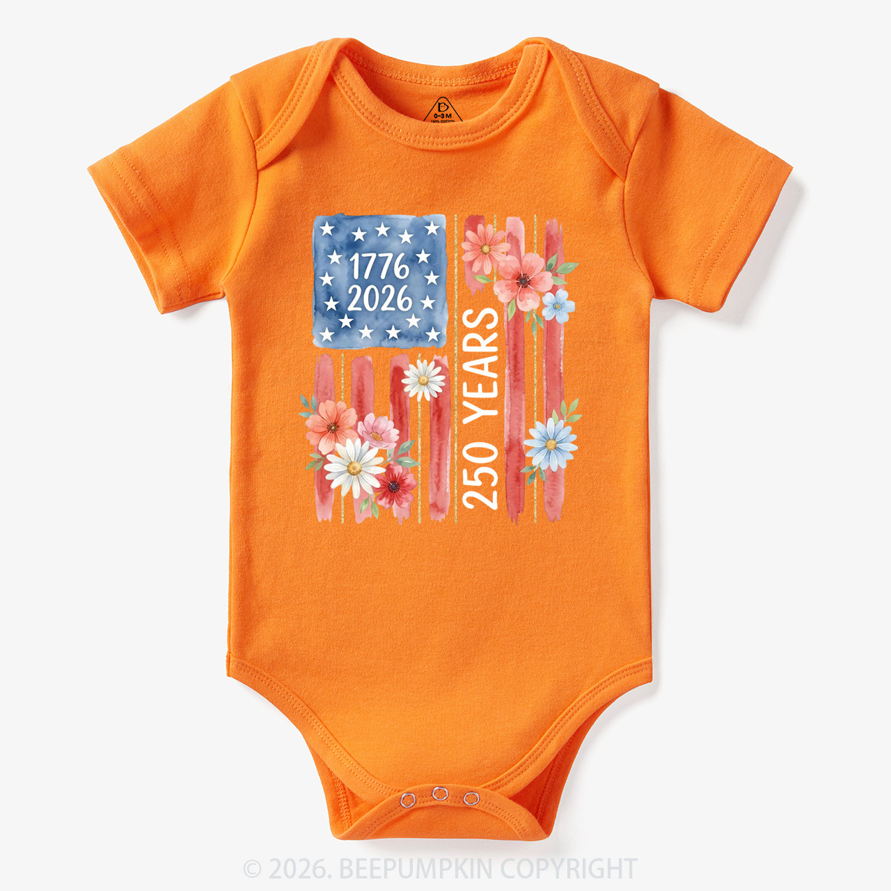United States of America 250th Patriotic Flag Bodysuit