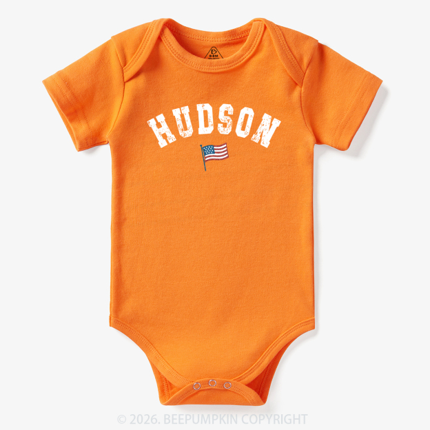 Personalized USA Flag with Name Bodysuit