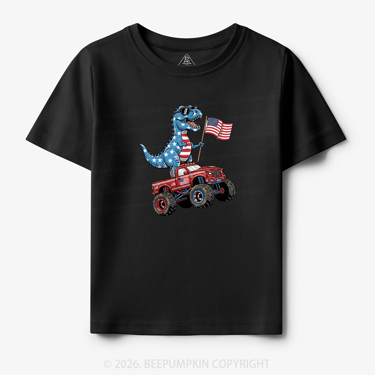 USA 250 American Flag Dinosaur Toddler&Kid's Tees