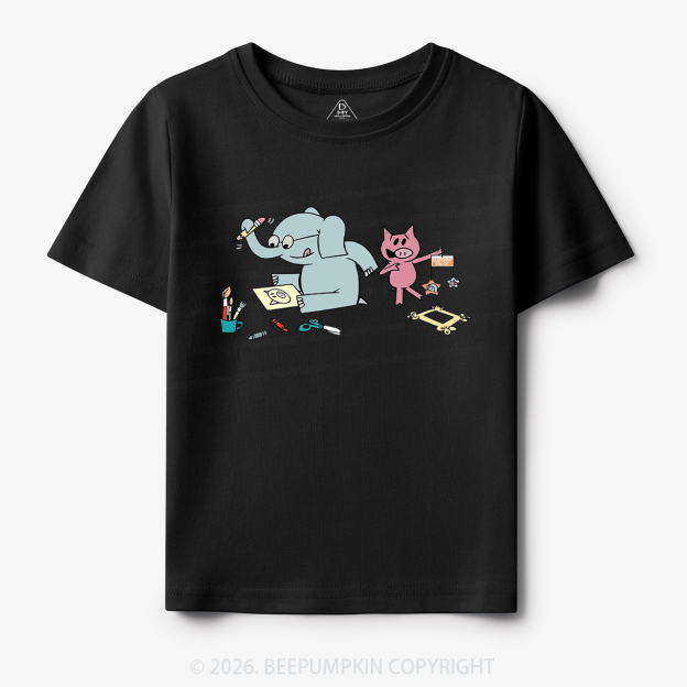 Elephant and Piggie Read More Book Toddler&Kid's Tees
