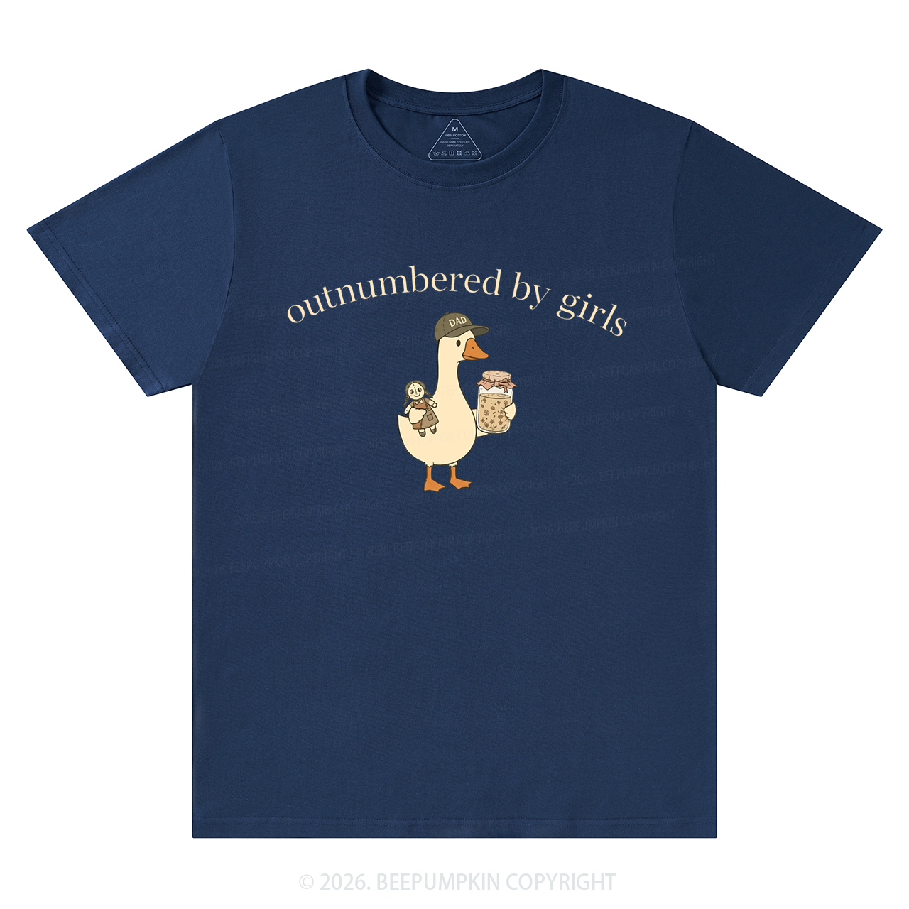 Outnumbered By Girls Dad Goose T-Shirts
