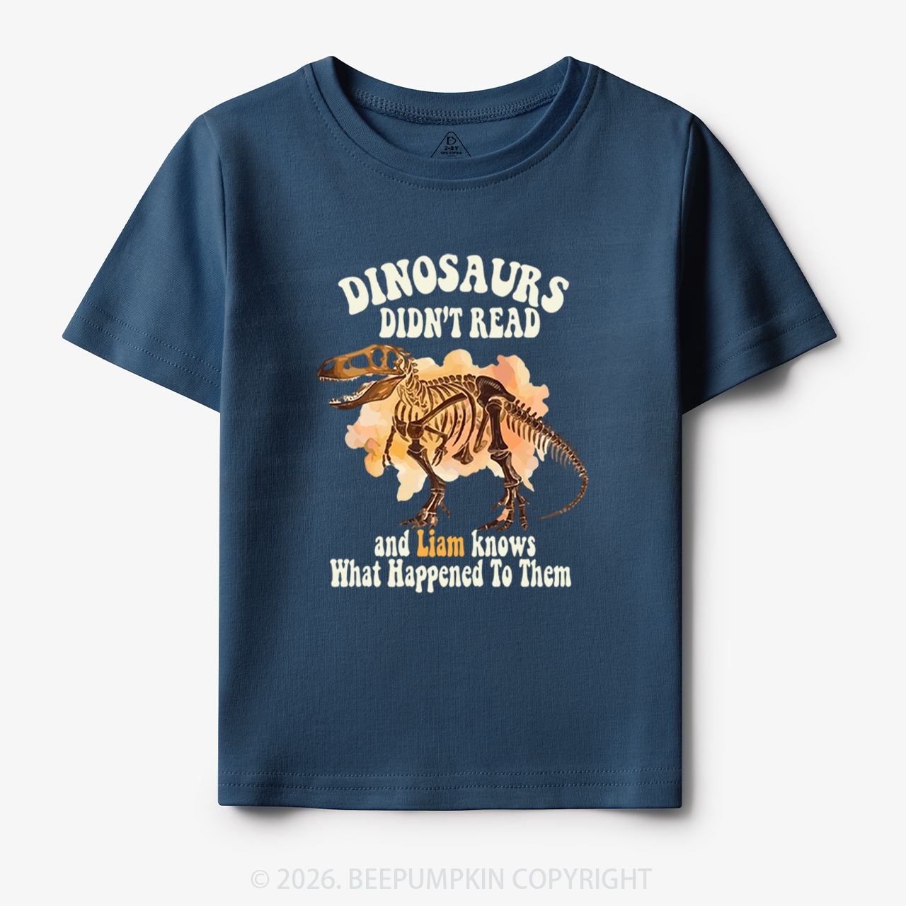 Personalized Dinosaur Skeleton Didn't Read Toddler&Kid's Tees