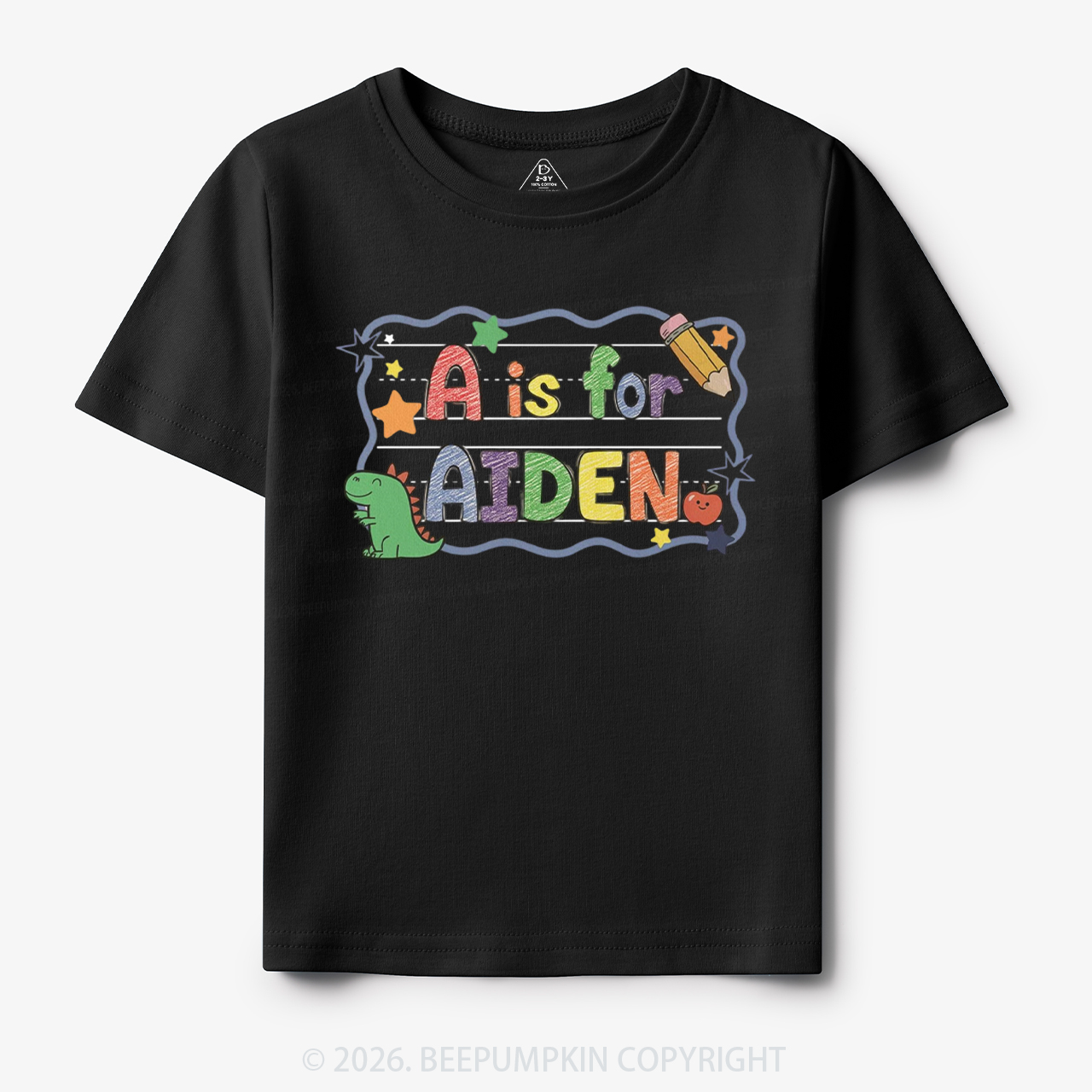 Personalized Name Dinosaur First Day of School Toddler&Kid's Tees