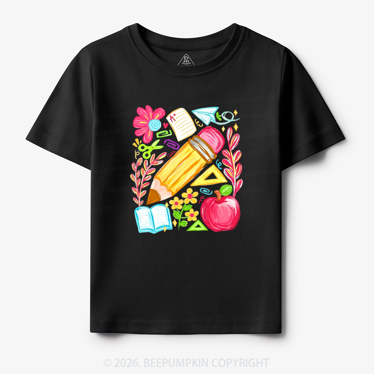 Boho Floral Pencil Coquette Back To School Toddler&Kid's Tees