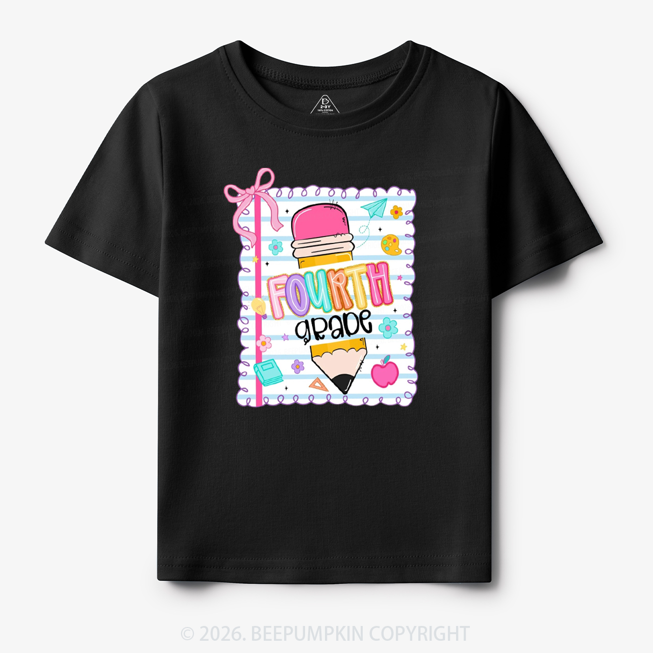 Back To School Pencil Coquette Bow Grades Toddler&Kid's Tees